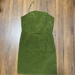 US 2 Corduroy Hunter Green Mini Dress